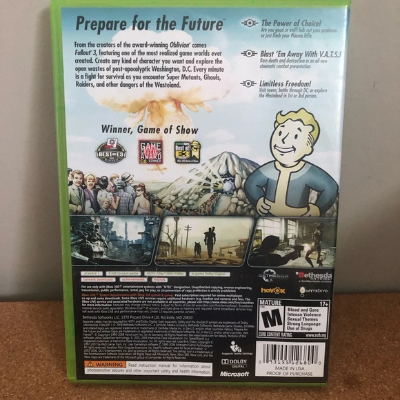 5/$25 Fallout 3 XBOX 360 Video Game 2008 NOT  Tested Used Disc Booklet Case - Picture 7 of 8